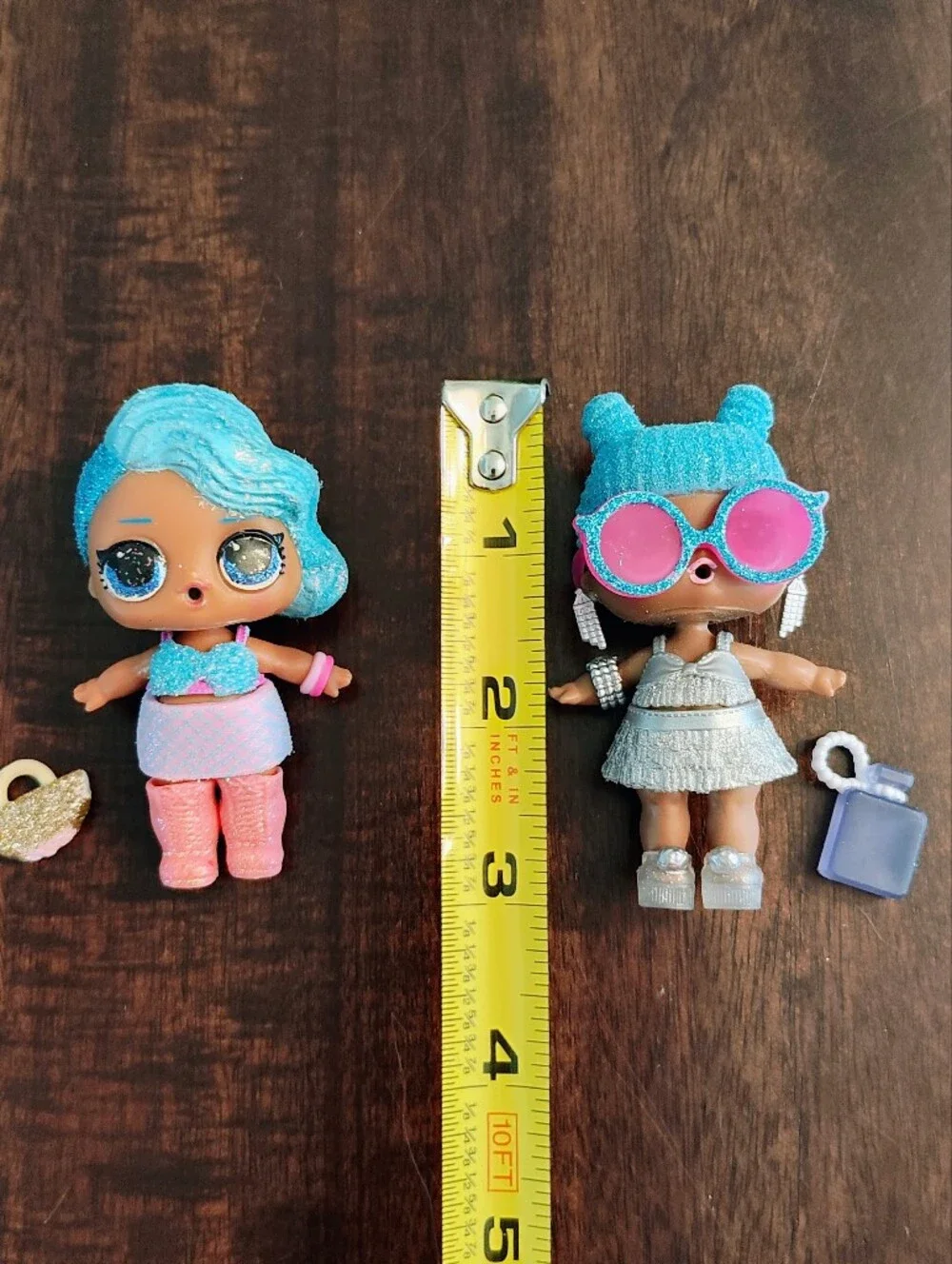 L.O.L. Surprise! Blue Glitter Hair Dolls with Pink & Silver Outfits - 2 Pack